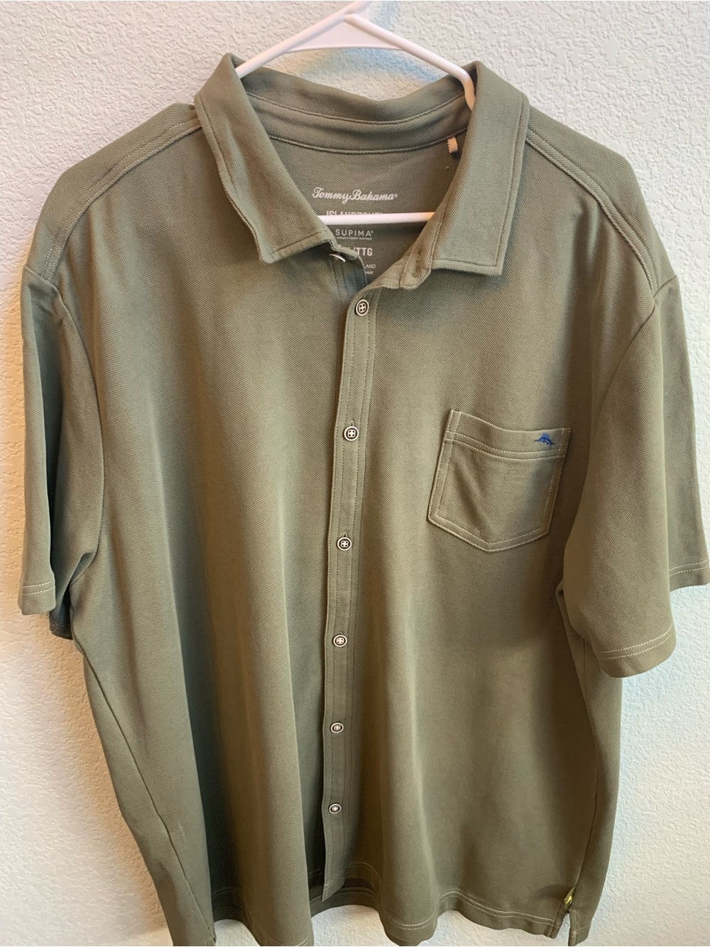 Tommy Bahama Olive Green Short-Sleeve Button Down Shirt